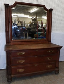 Antique Oak Dresser with Mirror