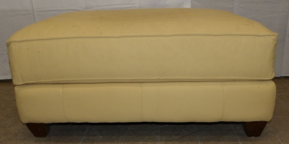 Upholstered Ottoman: Upholstered Ottoman. 16" H 36 1/2" W 27" D ALL DESCRIPTIONS AND ANY CONDITION STATEMENT GIVEN BY LANGSTON AUCTION GALLERY ARE STRICTLY OPINIONS AND LANGSTON'S SHALL HAVE NO RESPONSIBILITY FOR ERRORS O