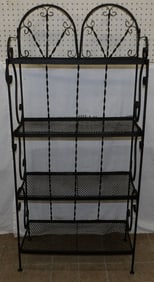 Painted Wrought Iron & Mesh Shelf