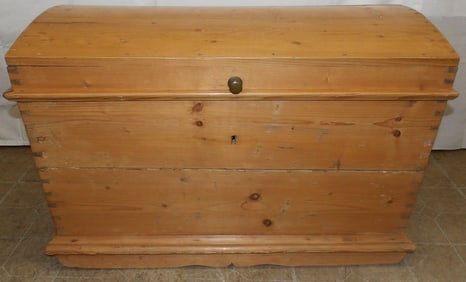 Antique Pine Dovetailed Dome Top Blanket Chest