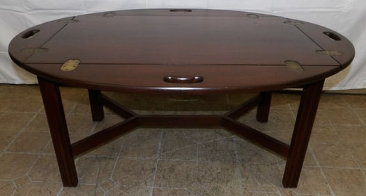 Mahogany Bench Made Butler's Tray Top Tea Table