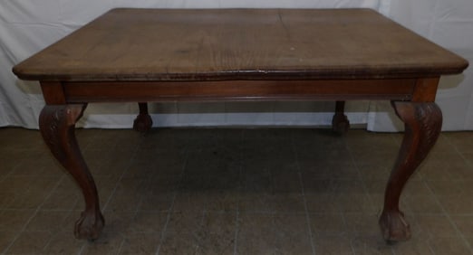 Antique Mahogany Ball & Claw Foot Dining Table