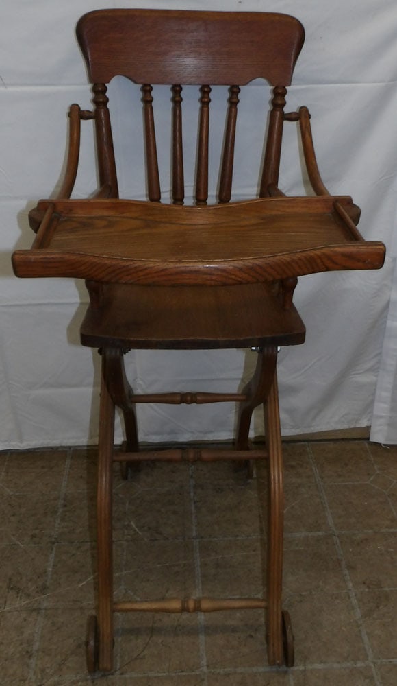 Antique Oak High Chair (1 of 4)