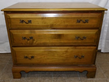 Maple Three Drawer Chest With Fitted Top Drawer