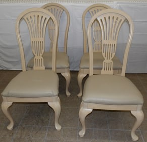 Set Four Painted Wood Dining Chairs By Universal Furniture