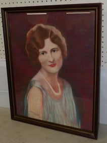 Framed Pastel Portrait Of Lady - Artist Signed
