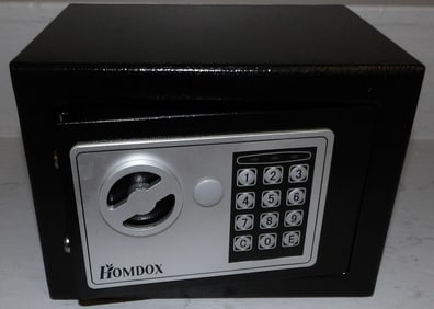 Small Painted Metal Homdox Safe With Key