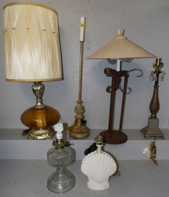 Lot Metal & Glass Decorator Lamps