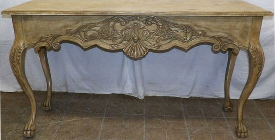 Painted Carved Wood Console