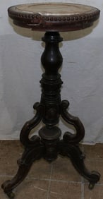 Oriental Teak Wood Marble Top Stand