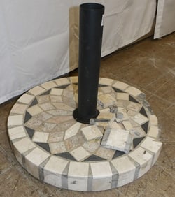 Concrete & Metal Umbrella Stand