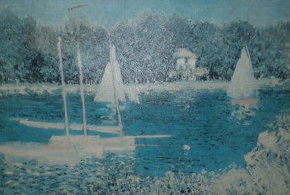 Framed Print On Canvas - Claude Monet "Bassin D Argenteuil"