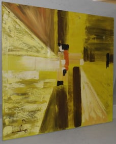 Mid Century Modern Oil On Canvas - Artist Signed