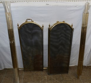 Brass Fire Screen - Brass Rods