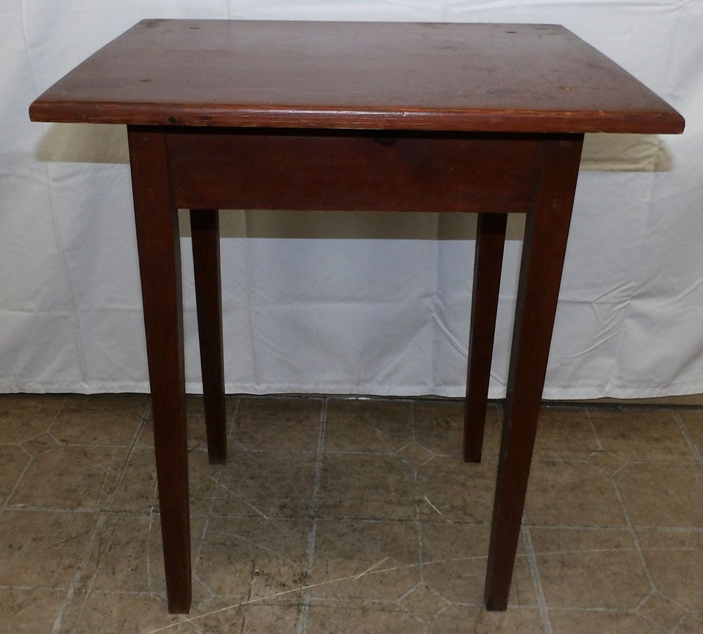 Pine Work Table: Pine Work Table. 26 1/4" H 22" W 18" D ALL DESCRIPTIONS AND ANY CONDITION STATEMENT GIVEN BY LANGSTON AUCTION GALLERY ARE STRICTLY OPINIONS AND LANGSTON'S SHALL HAVE NO RESPONSIBILITY FOR ERRORS OR OM