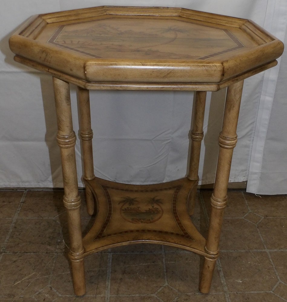 Paint Decorated Octagonal Stand (1 of 4)