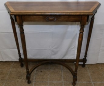 Antique Walnut Banded Top Console