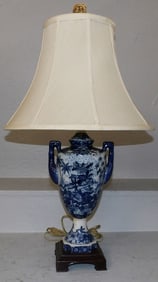 Blue & White Porcelain Urn Lamp
