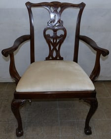 Antique Mahogany Arm Chair with Ball & Claw Feet
