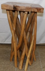 Natural Wood Square Stand