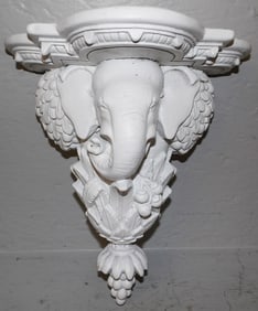 Painted Cast Concrete Elephant Form Wall Bracket