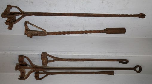Lot of Five Antique Branding Irons