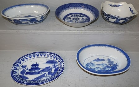 Lot of Oriental Blue & White Porcelain