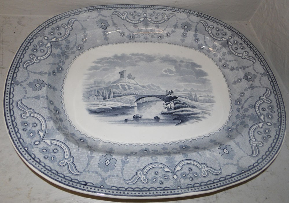 Antique English Blue & White Transfer Platter by Copeland (1 of 5)