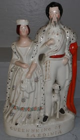 Antique Staffordshire Figure of King & Queen of Sardinia