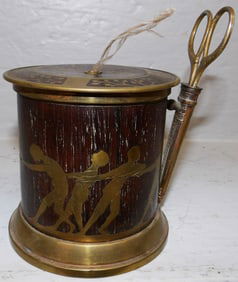 19th Century Brass & Rosewood String Dispenser by Erhard & Sohne