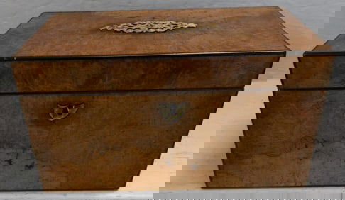 19th Century Burl Walnut Tea Caddy