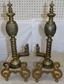 Pair of Brass Andirons