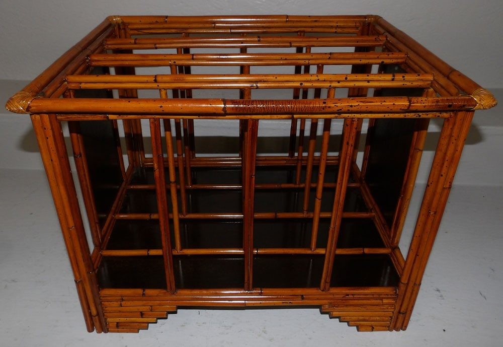 Pencil Rattan Canterbury: Pencil Rattan Canterbury. 15 1/4" H 20 1/2" W 16 1/2" D ALL DESCRIPTIONS AND ANY CONDITION STATEMENT GIVEN BY LANGSTON AUCTION GALLERY ARE STRICTLY OPINIONS AND LANGSTON'S SHALL HAVE NO RESPONSIBILITY