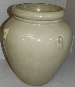 Paint Decorated Glazed Terracotta Floor Vase