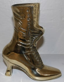 Polished Brass Ladies Boot Vase