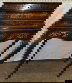 French Inlaid Rosewood Ladies Desk With Bronze Ormolu