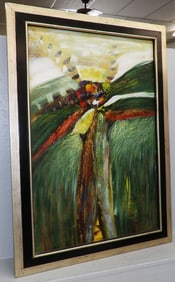 Mid Century Modern Abstract Oil On Canvas - Artist Signed