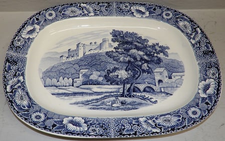 Blue And White Transfer Platter