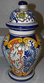 Polychrome Covered Urn