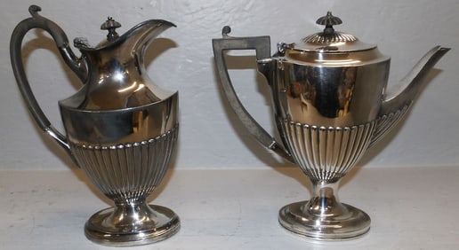 Two Antique Silver Plated Tea Pots
