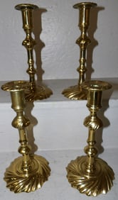 Lot Four Brass Virginia Metalcrafters Candlesticks