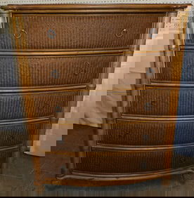 Maple Faux Bamboo & Rattan Chest By Baers Furniture