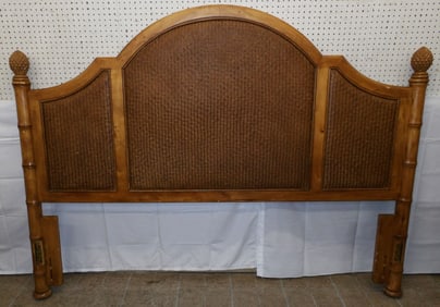 Maple Faux Bamboo & Rattan King Size Head Board By Baers Furniture