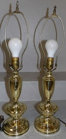 Pair Brass Lamps