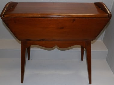 Antique Pine Dough Box With Lid On Stand