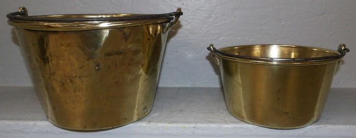 Two Antique Brass Jelly Bucket