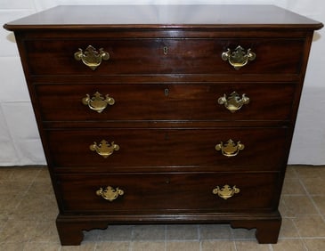 19th C Mahogany Four Drawer Chest
