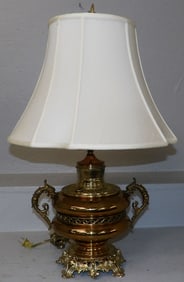 Brass B & H Oil Lamp - Electrified