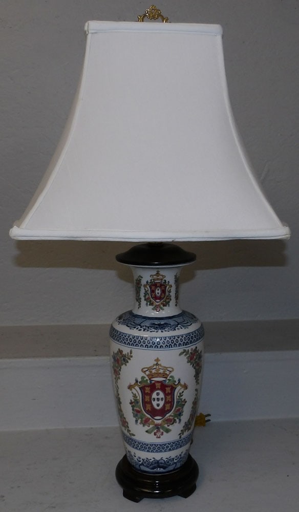 Armorial Style Oriental Vase Made Into Lamp (1 of 4)