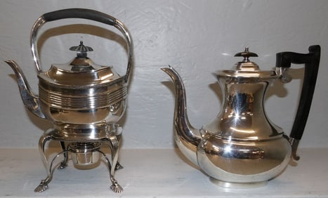 Two Antique Silver Plated Tea Pots